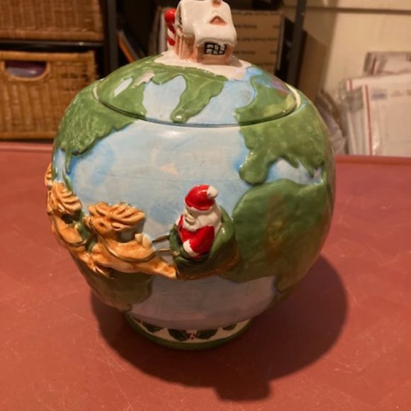 Rare Fitz & Floyd Santa Christmas cookie jar - Picture 2 of 8
